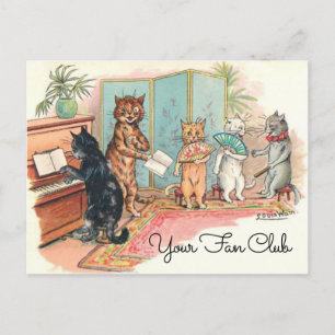 Louis Wain Victorian Cats Salon Dein Fanclub Postkarte
