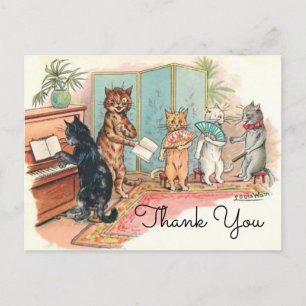 Louis Wain Victorian Cats Salonmusik um 1903 Postkarte