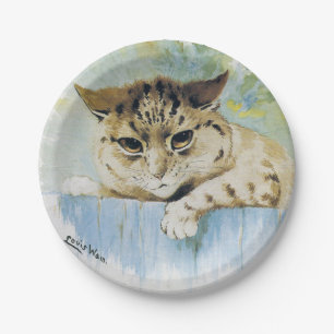 Louis Wain - Vintage Katze an der nächsten Tür - Pappteller