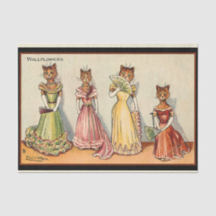 Louis Wain Wallflower Girl Cats Seidenpapier
