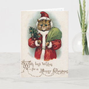 Louis Wain Weihnachtskatze Faltkarte Karte
