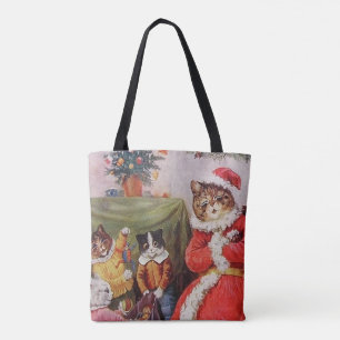 Louis Wain Weihnachtskatzen Vintage Viktorianische Tasche
