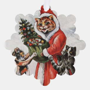 Louis Wain Weihnachtszeit Katzen Ornament Karte