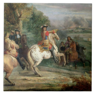 Louis XIV (1638-1715) die Belagerung eines Ci Fliese
