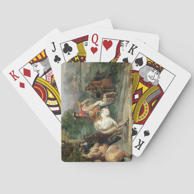 Louis XIV (1638-1715) die Belagerung eines Ci Spielkarten (Rückseite)