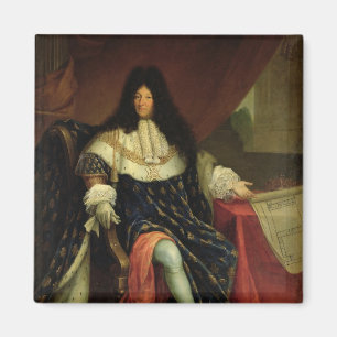 Louis XIV einen Plan des Maison Royale halten Magnet