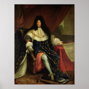 Louis XIV einen Plan des Maison Royale halten Poster