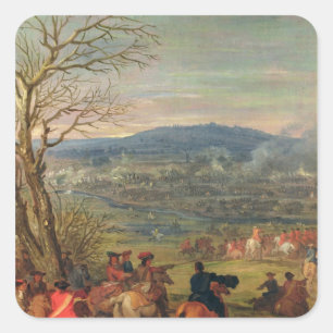 Louis XIV im Kampf-nahen Berg Cassel Quadratischer Aufkleber