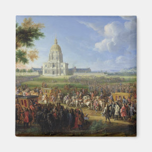 Louis XIV sein Gefolge, das Les Invalides besucht Magnet