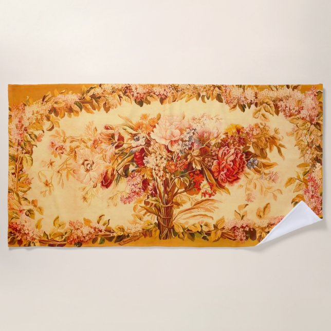 Louis XV Bouquet von Blume Strandtuch (Vorderseite)