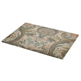 Louis XV Floral Print Glass Schneidebrett