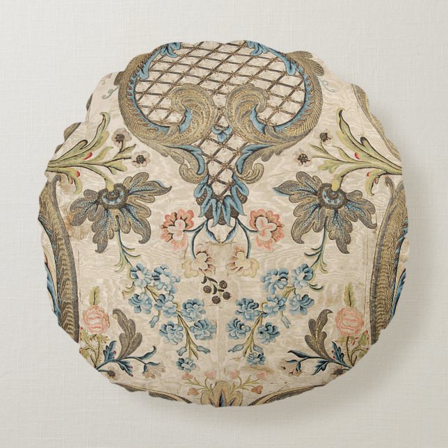 Louis XV Floral Rundes Kissen (Vorderseite)