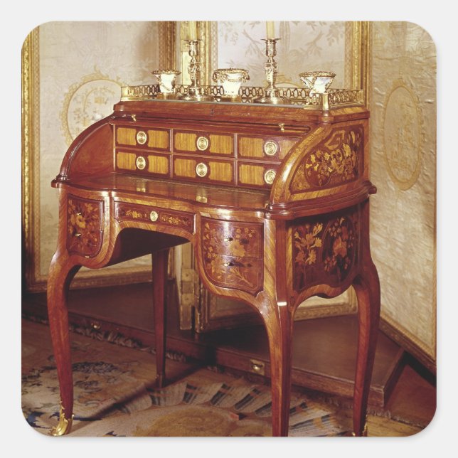 Louis XV Schreibtisch Quadratischer Aufkleber (Vorderseite)