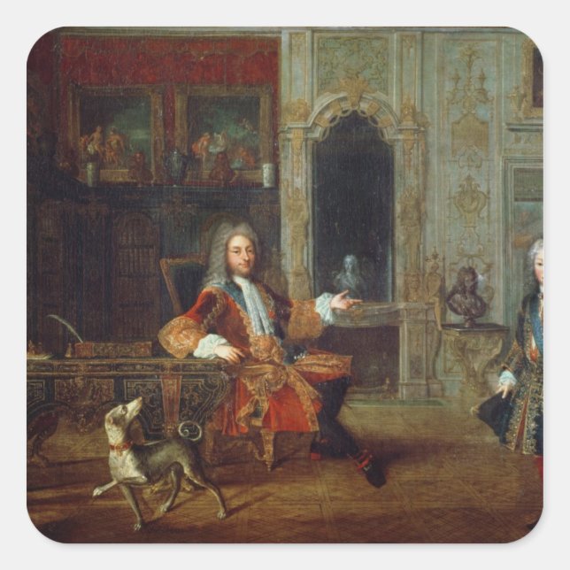 Louis XV und der Regent, Philippe II Quadratischer Aufkleber (Vorderseite)