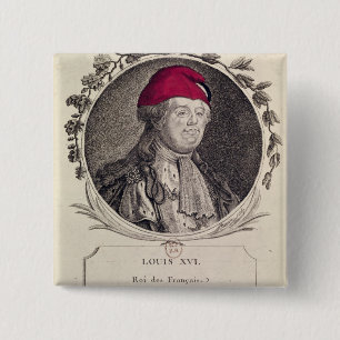 Louis XVI eine phrygian Mütze tragend Button