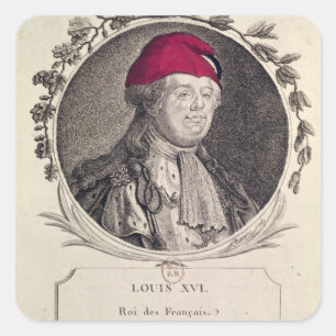 Louis XVI eine phrygian Mütze tragend Quadratischer Aufkleber
