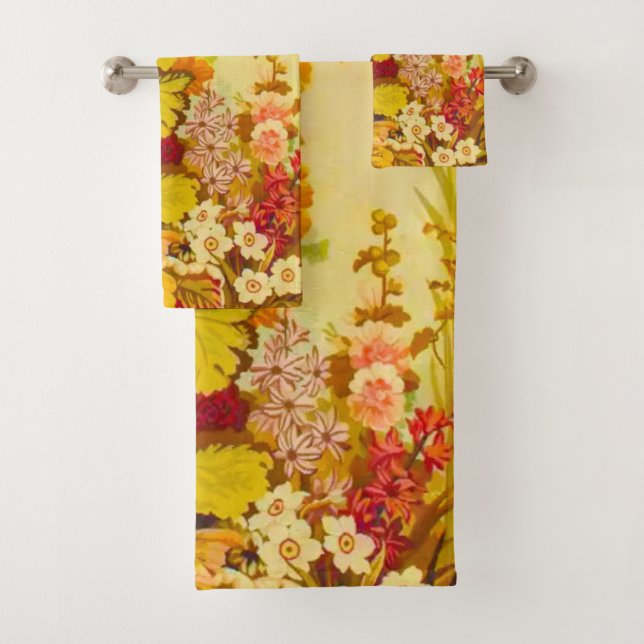 Louis XVI French Floral Badhandtuch Set (Insitu)