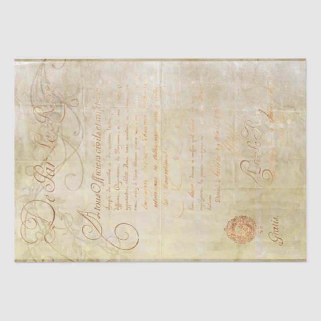 Louis XVI, King of France Script Permit Seidenpapier (Vorderseite)