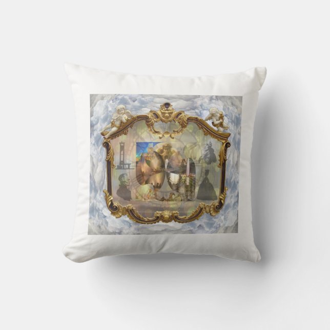 Louis XVI & Marie Antoinette Bedeckter Spiegel 2 Kissen (Vorderseite)