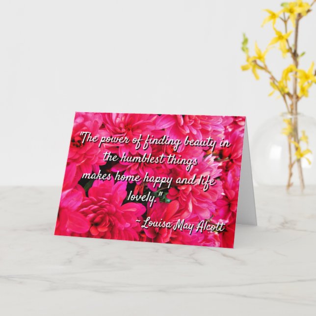 Louisa May Alcott Zitat Humble Beauty Card Karte (Gelbe Blume)
