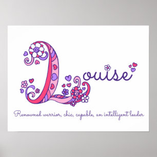 Louise anfängliches L-kritzelndes Herz-Kunstname B Poster