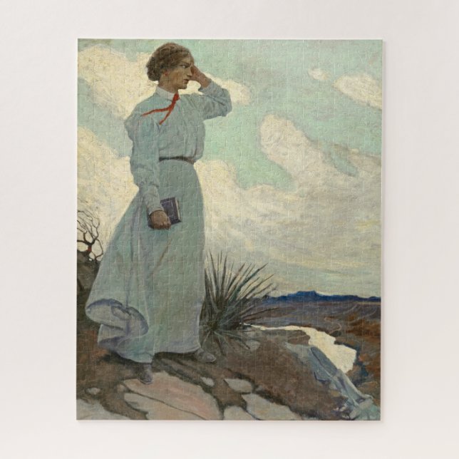 Louise auf einem der Barren Hills von N. C. Wyeth (Vertikal)