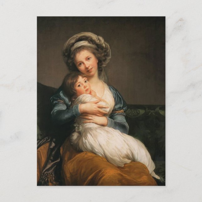 Louise Le Brun - Selbstportrait mit ihrer Tochter Postkarte (Vorderseite)