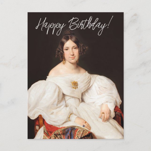 Louise Mayer Ferdinand Waldmueller Happy Birthday Postkarte (Vorderseite)