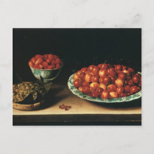 Louise Moillon Kirschen Erdbeeren Stachelbeeren Postkarte