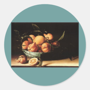 Louise Moillon's Bowl of Curacao Orange (1634) Runder Aufkleber