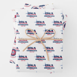 Louisiana, 50 Staaten, Liberty Bell Geschenkpapier Set