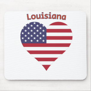 Louisiana American Flag Herz Mousepad