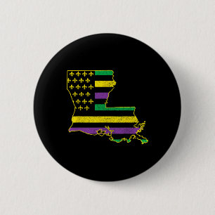 Louisiana American Flag Staaten Map Pride Nola Mar Button