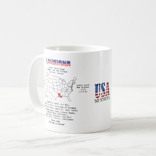 Louisiana American Staat auf der Karte und nützlic Kaffeetasse