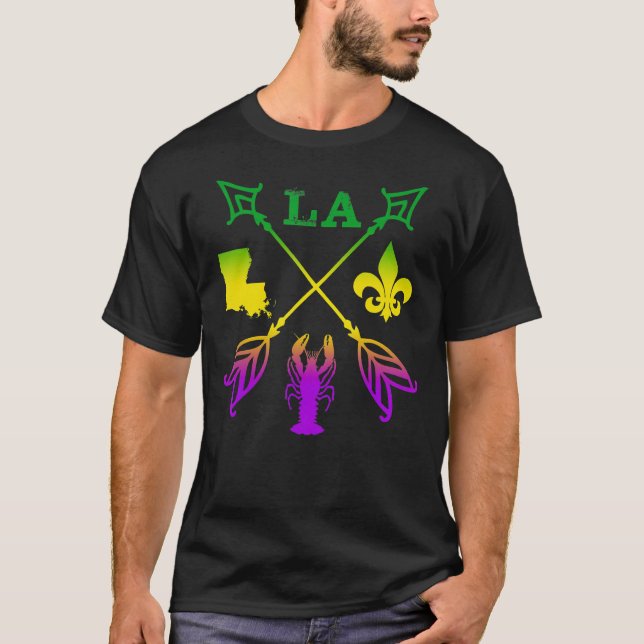 Louisiana Arrow New Orleans Mardi Gras T-Shirt (Vorderseite)