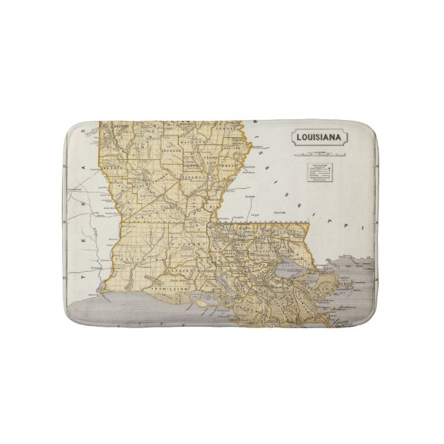 Louisiana-Atlas-Karte Badematte (Vorderseite)