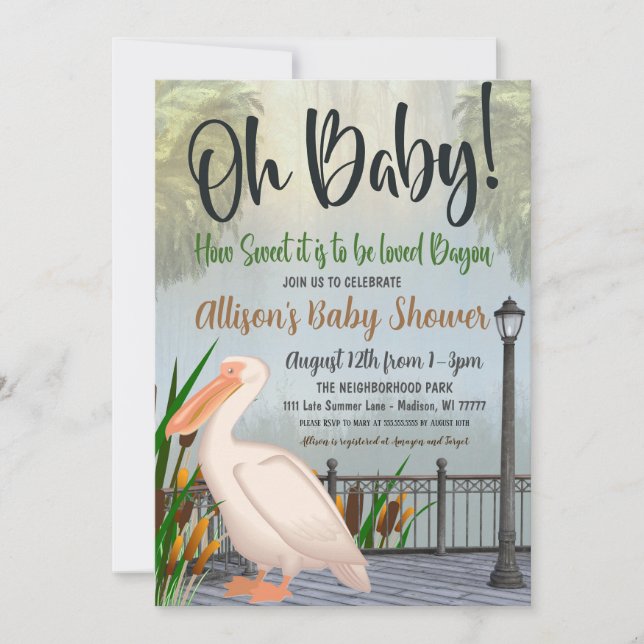 Louisiana Bayou Baby shower Invitation (Devant)