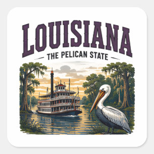 Louisiana Bayou-Erlebnis Quadratischer Aufkleber