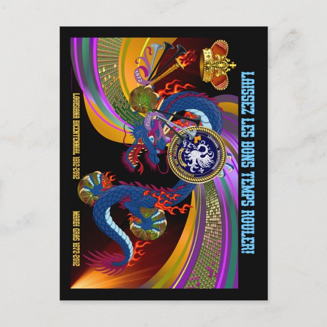 Louisiana Bicent. Mardi Gras Dual-Logo Postkarte (Vorderseite)