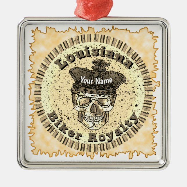 Louisiana Biker Ornament Aus Metall (Vorne)