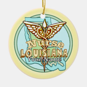 Louisiana Caduceus Krankenschwester  Keramik Ornament