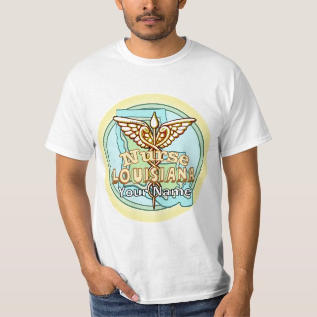 Louisiana Caduceus Nurse  T-Shirt (Vorderseite)