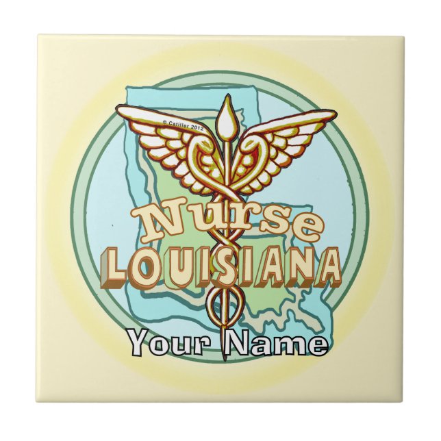 Louisiana Caduceus Nurse Tile Fliese (Vorderseite)