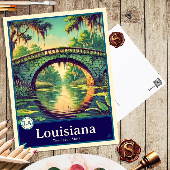 Louisiana | Carte postale ombragée style Anime (Créateur téléchargé)