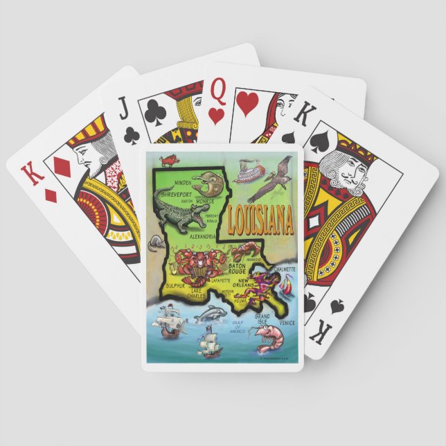 Louisiana Cartoon Karte Spielkarten (Rückseite)