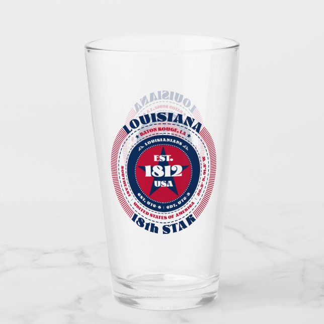 Louisiana Circular Typografy Design Glas (Vorderseite)