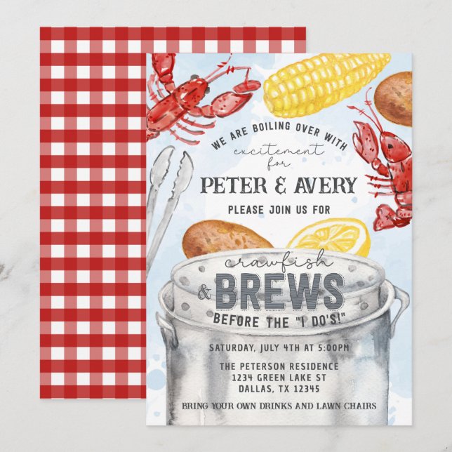Louisiana Crawfish Seafood Booking Party Einladung (Vorne/Hinten)