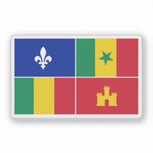 Louisiana-Creole-Flagge Aufkleber