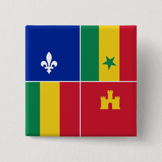 Louisiana-Creole-Flagge Button (Vorderseite)