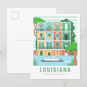 Louisiana der Pelican Staat USA Summer Travel Postkarte